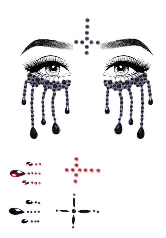 Маска зі страз Possessed face jewels sticker Leg Avenue - Изображение 3