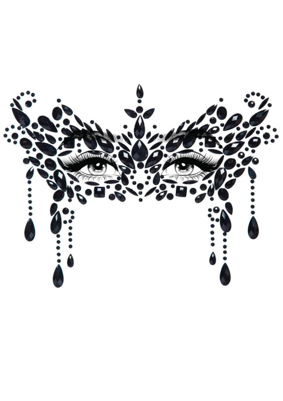 Стрази у вигляді вечірньої маски Masquerade Mask від Leg Avenue, чорного кольору - Зображення 3