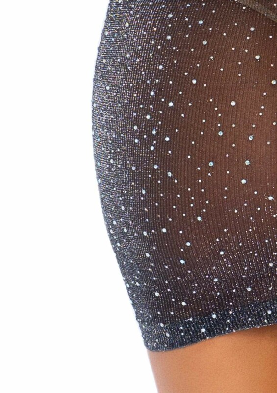 Сукня зі стразами Leg Avenue Rhinestone напівпрозора, чорна, O/S - Зображення 6
