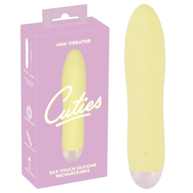 Міні-вібратор Cuties гладкий, жовтий, 13.2 х 2.9 см - Зображення 5