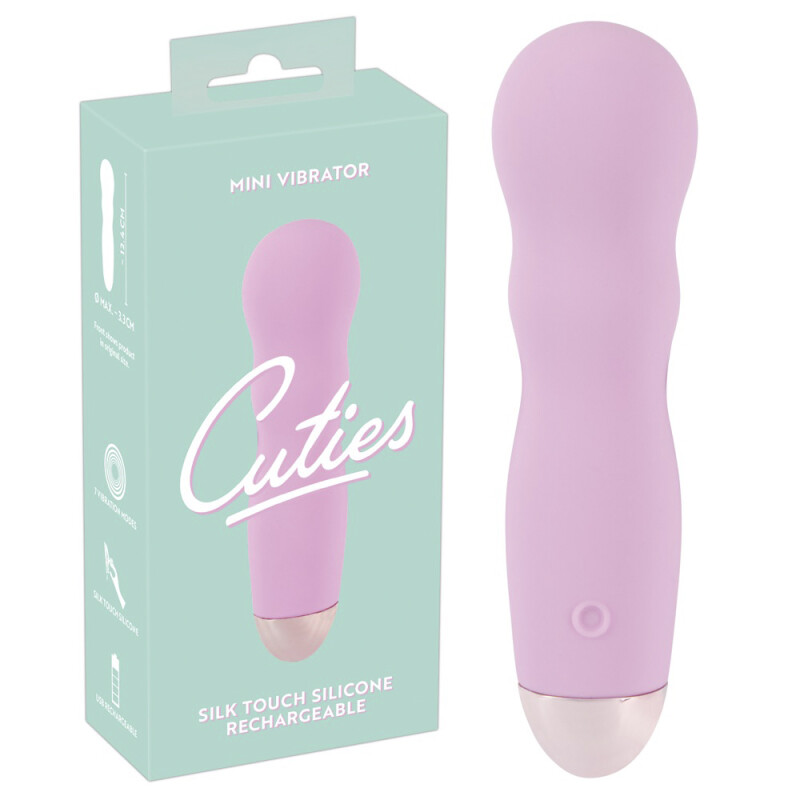Міні-вібратор Cuties хвилястий, рожевий, 12.4 х 3.3 см - Изображение 6