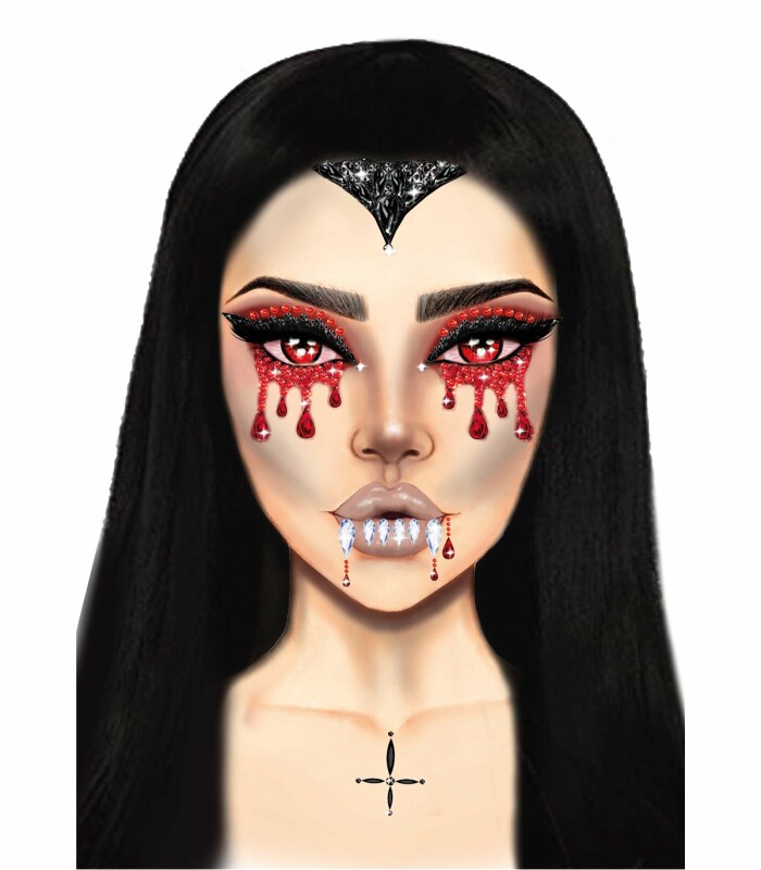 Маска вампіра зі страз Vampire от Leg Avenue - Зображення 2