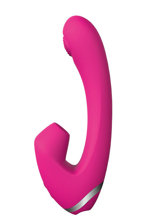 Вібратор для точки G з вакуумною стимуляцією клітора Dream Toys рожевий, 21 х 3.8 см