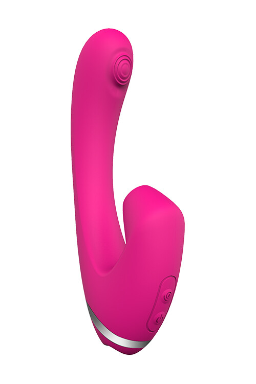 Вібратор для точки G з вакуумною стимуляцією клітора Dream Toys рожевий, 21 х 3.8 см - Изображение 2