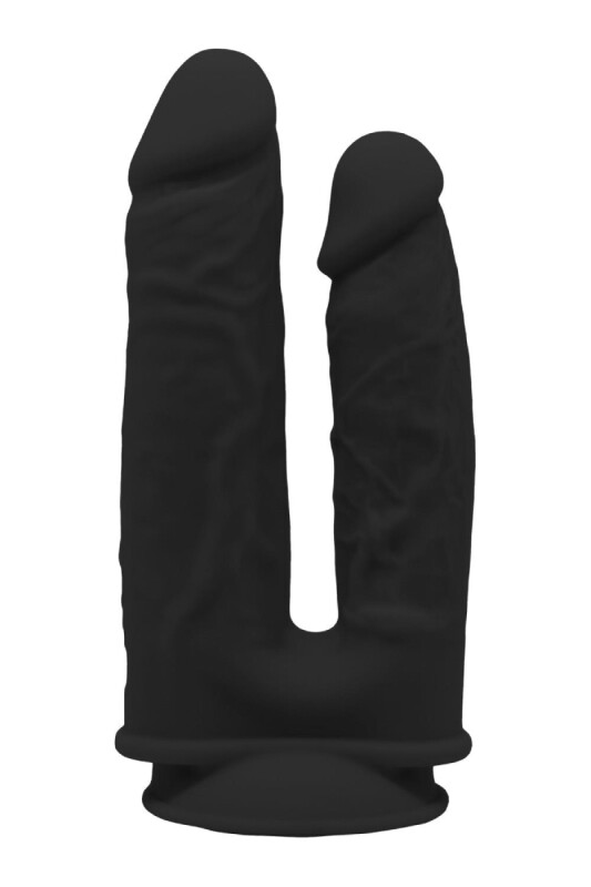 Подвійний фалоімітатор реалістичний Dream Toys Real Love, термоактивний, чорний
