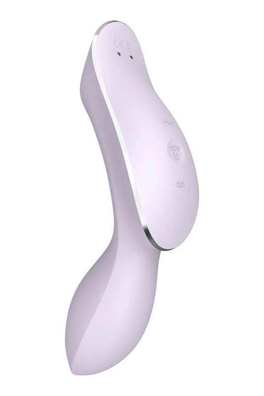 Вібратор подвійний Satisfyer Curvy Trinity 2 з вакуумною стимуляцією, фіолетовий, 16.8 х 4.4 см - Изображение 2