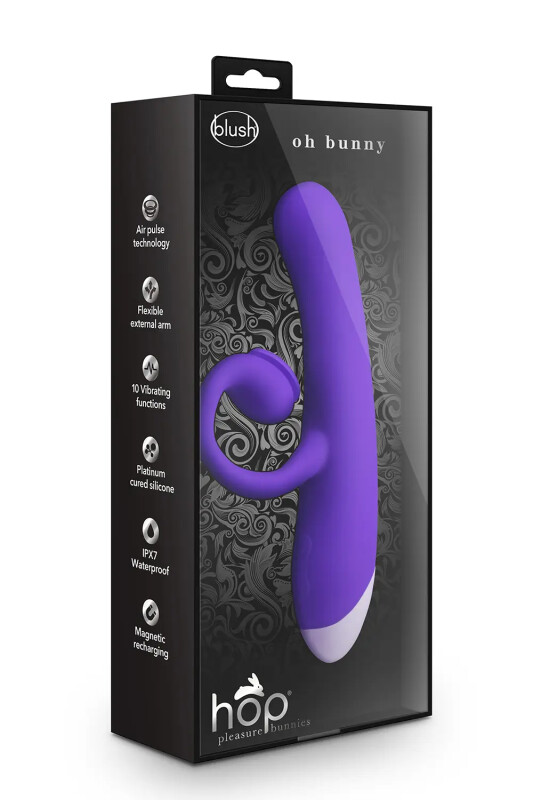 Вібратор-кролик із вакуумною стимуляцією Blush Oh Bunny, фіолетовий, 19.6 х 3.1 см - Зображення 1