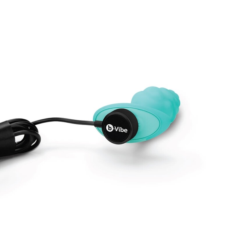Анальна пробка з вібрацією B-Vibe Texture Bump, рельєфна, блакитна, 12 х 3.5 см - Зображення 4