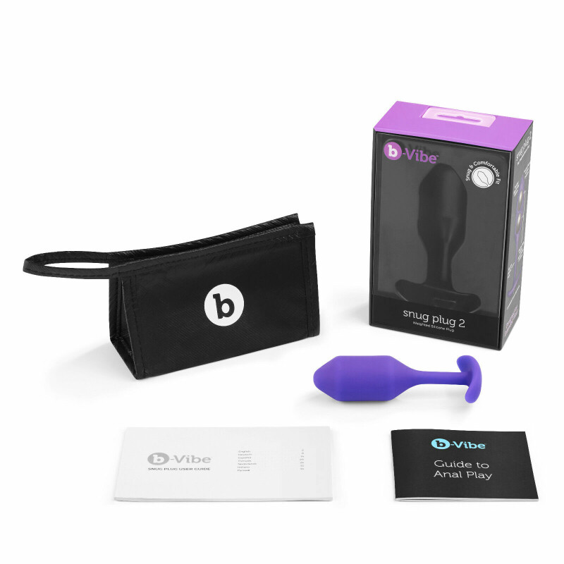 Анальна пробка з обтяженням B-Vibe Snug Plug 2, фіолетова, 10.5 х 3 см - Зображення 4