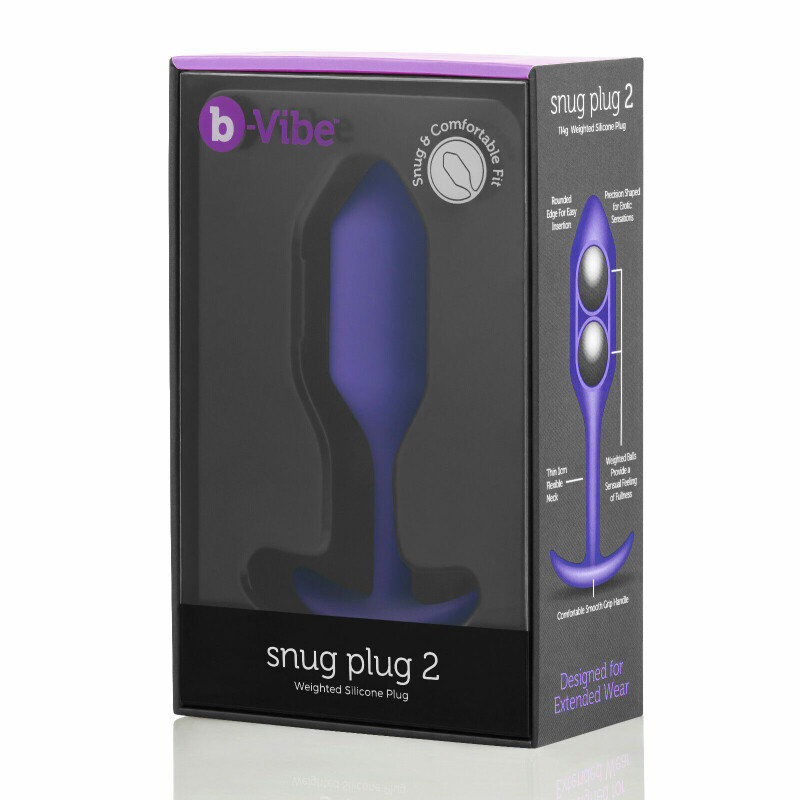 Анальна пробка з обтяженням B-Vibe Snug Plug 2, фіолетова, 10.5 х 3 см - Зображення 1