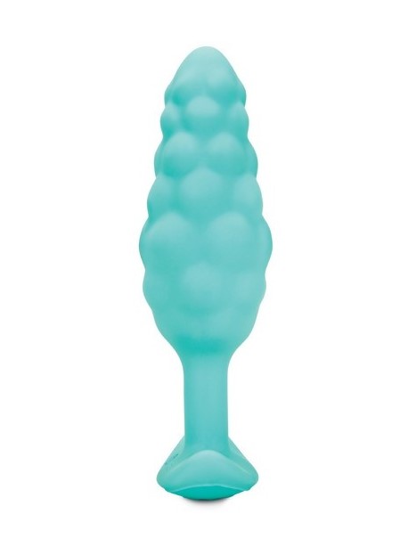 Анальна пробка з вібрацією B-Vibe Texture Bump, рельєфна, блакитна, 12 х 3.5 см - Зображення 3