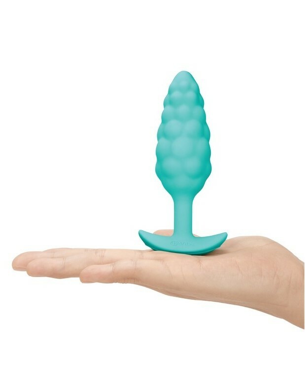 Анальна пробка з вібрацією B-Vibe Texture Bump, рельєфна, блакитна, 12 х 3.5 см - Зображення 5