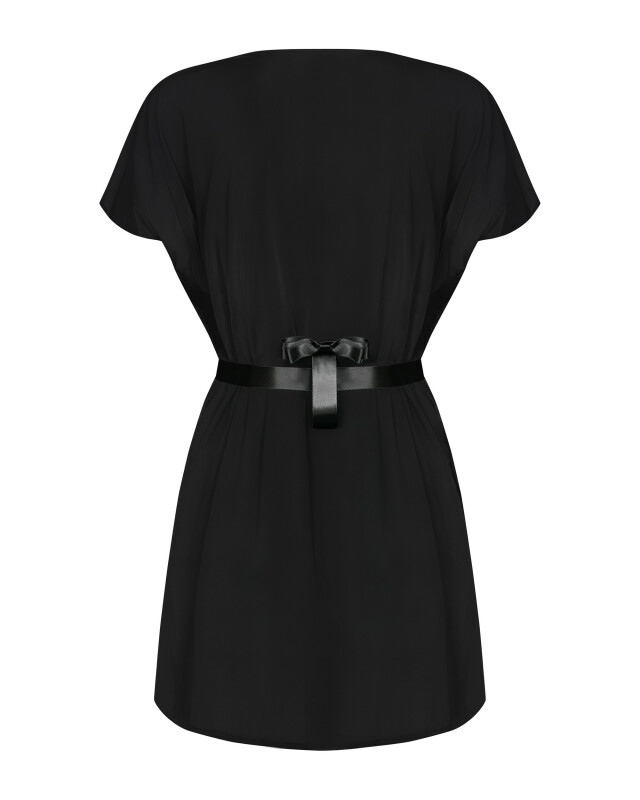 Сексуальний халат Obsessive Diyosa, L/XL, з атласним поясом, чорний - Зображення 5