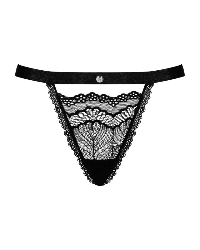Еротичні стрінги Obsessive Isabellia L/XL, мереживні, чорні - Изображение 3