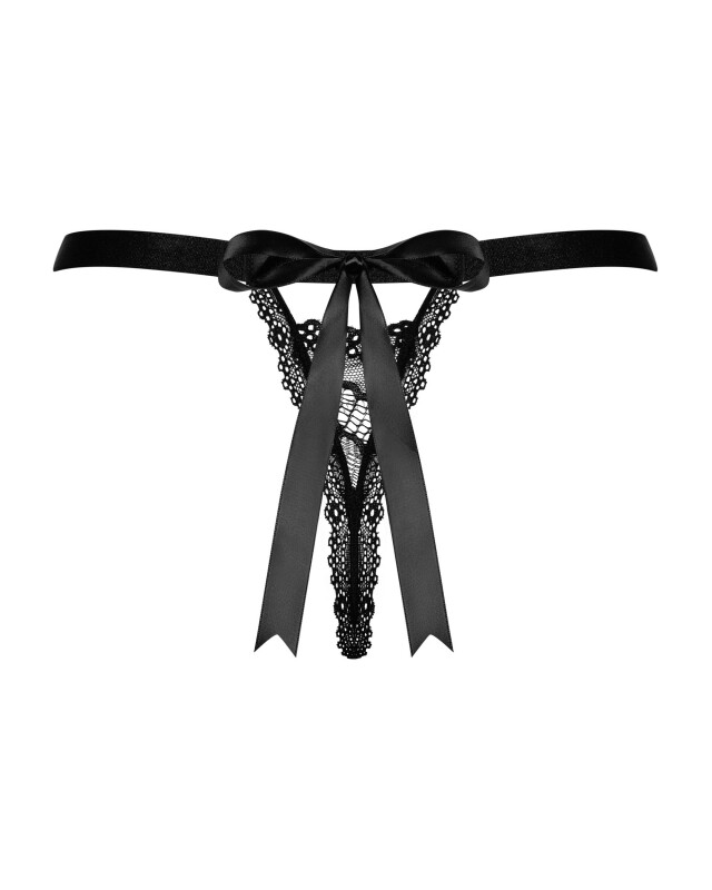 Еротичні стрінги Obsessive Isabellia L/XL, мереживні, чорні - Изображение 4