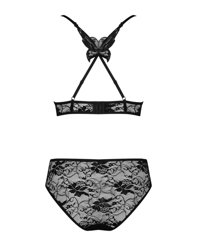 Сексуальний комплект Obsessive Kokietta, L/XL, мереживний, чорний - Зображення 9