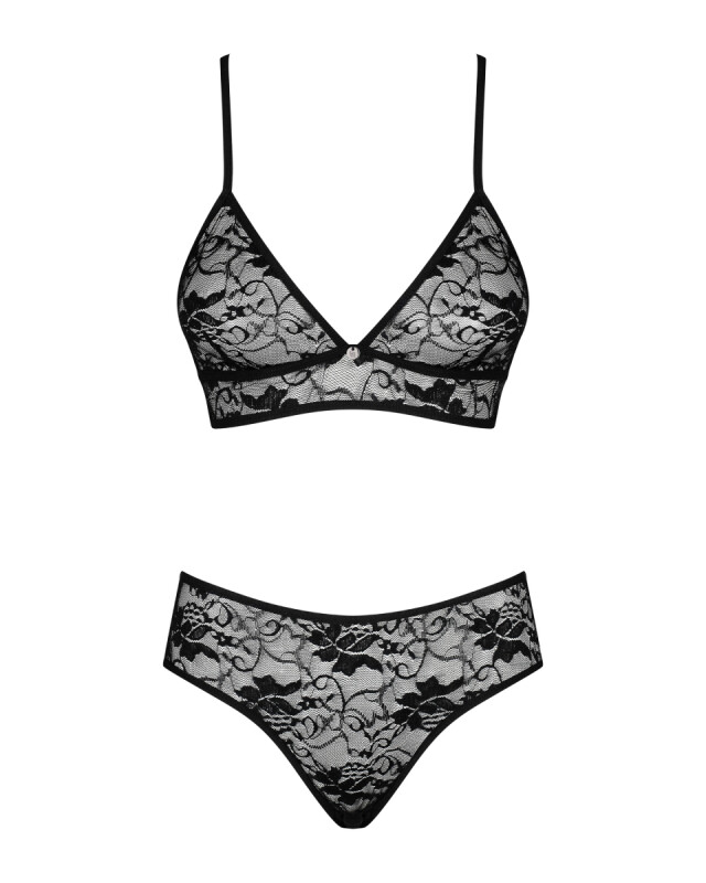 Сексуальний комплект Obsessive Kokietta, L/XL, мереживний, чорний - Зображення 8