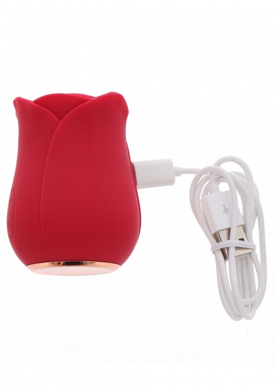 Вакуумний стимулятор Toy Joy Ravishing Rose у вигляді троянди, червоний, 7.5 х 5.6 см - Зображення 4