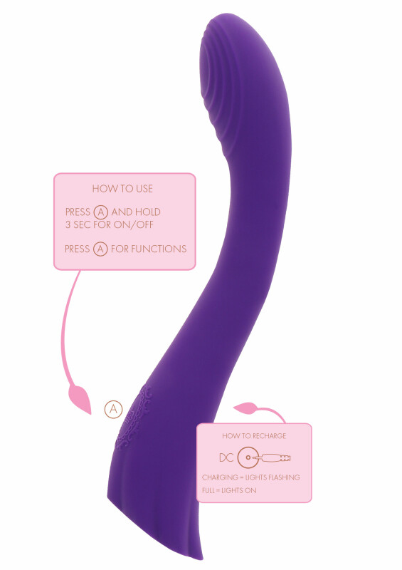 Вібратор для точки G Dahlia Toy Joy, фіолетовий, 23 х 3.5 см - Зображення 5