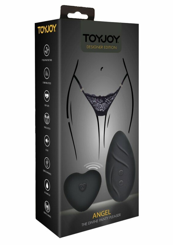 Вібратор в трусики з дистанційним пультом управління Toy Joy, трусики в комплекті, чорного кольору - Зображення 1