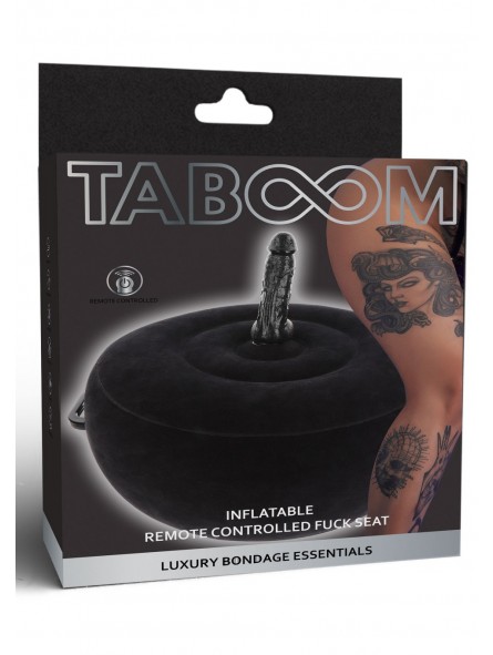 Подушка для сексу з реалістичним вібратором Taboom з дистанційним пультом, чорна