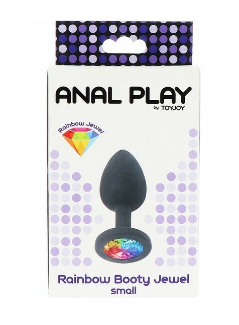 Анальна пробка S із кристалом Toy Joy, чорна, 7 х 2.5 см - Зображення 1