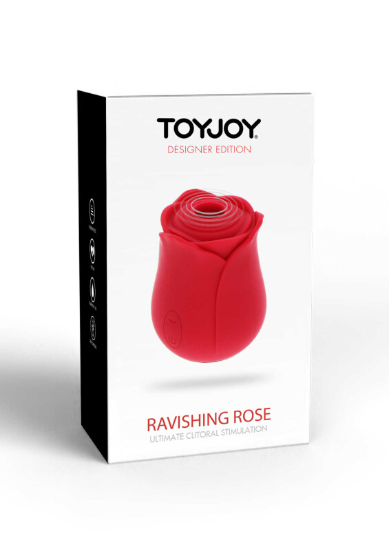 Вакуумний стимулятор Toy Joy Ravishing Rose у вигляді троянди, червоний, 7.5 х 5.6 см - Зображення 1