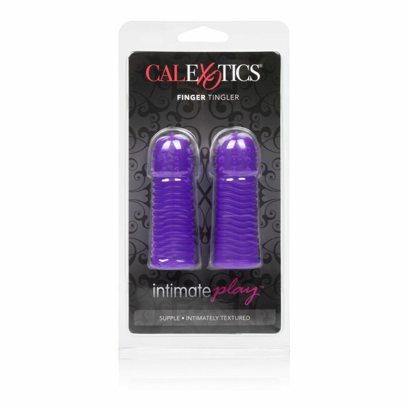 Насадки на палець California Exotics, рельєфні, фіолетові, 2 шт. - Зображення 1