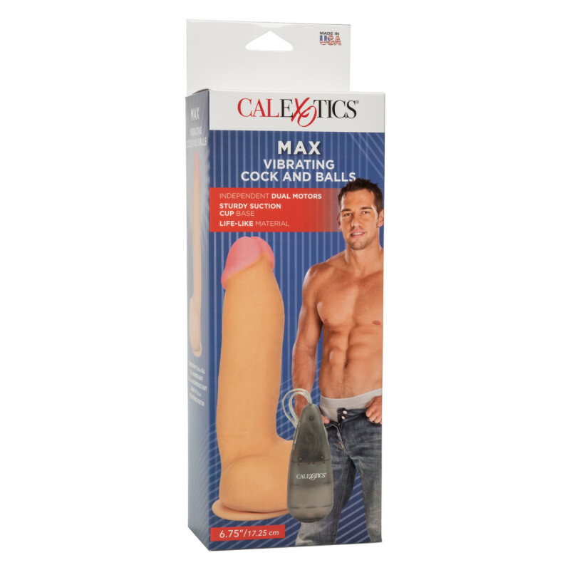 Вібратор реалістичний гігантський на присосці, з дротовим пультом California Exotic Novelties бежевий, 22 х 6 см - Зображення 1