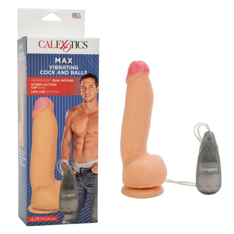 Вібратор реалістичний гігантський на присосці, з дротовим пультом California Exotic Novelties бежевий, 22 х 6 см - Зображення 4