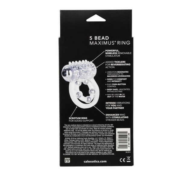 Ерекційне кільце з вібрацією California Exotics 4 Bead Maximus Ring - Зображення 5