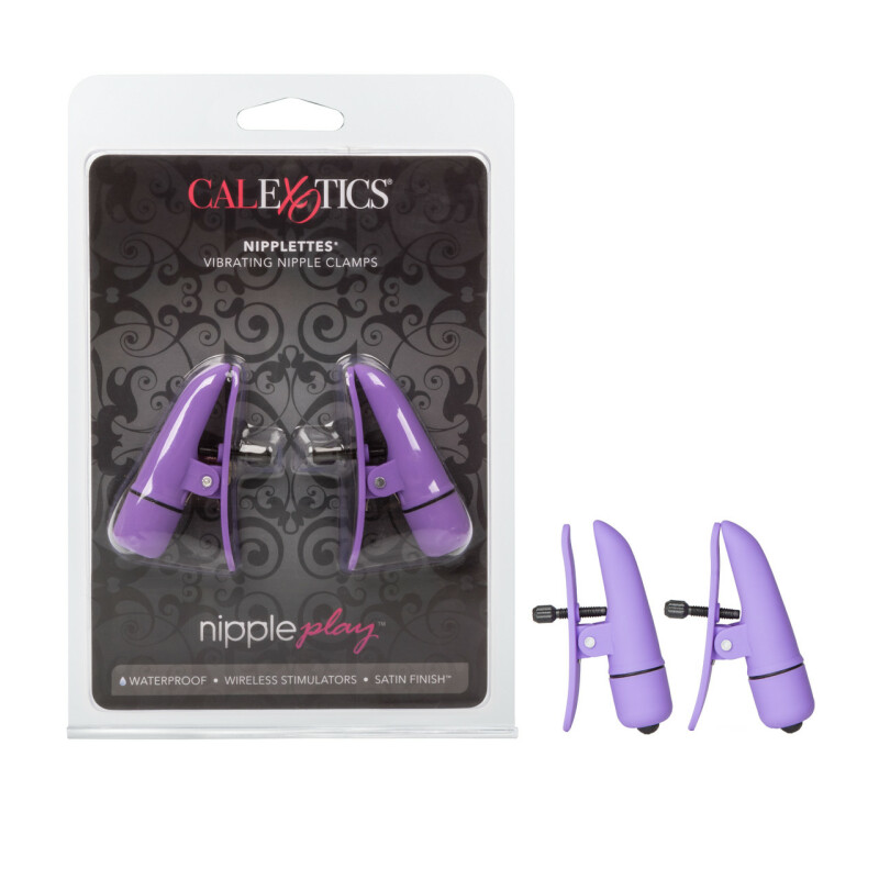 Затискачі на соски з вібрацією California Exotic Novelties, фіолетові, 7 см - Изображение 8