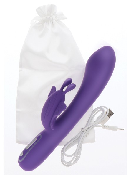 Вібратор-кролик з метеликом Toy Joy, фіолетовий, 21.5 х 3.8 см - Изображение 5