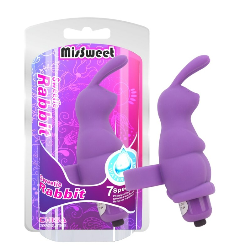 Вібратор на палець Chisa Sweetie Rabbit, фіолетовий, 10 х 3.2 см - Изображение 1