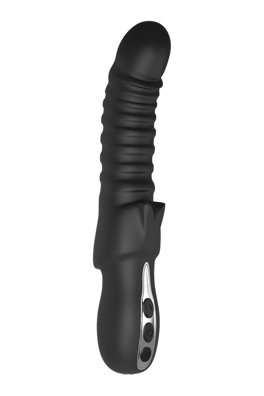 Вібратор рельєфний Dream Toys Midnight Magic із кліторальною стимуляцією  чорний, 23 х 4 см