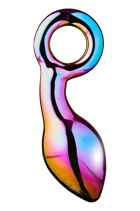 Анальний плаг із боросилікатного скла GLAMOUR GLASS CHUNKY RING PLUG