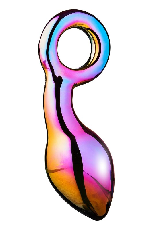 Анальний плаг із боросилікатного скла GLAMOUR GLASS CHUNKY RING PLUG - Зображення 4