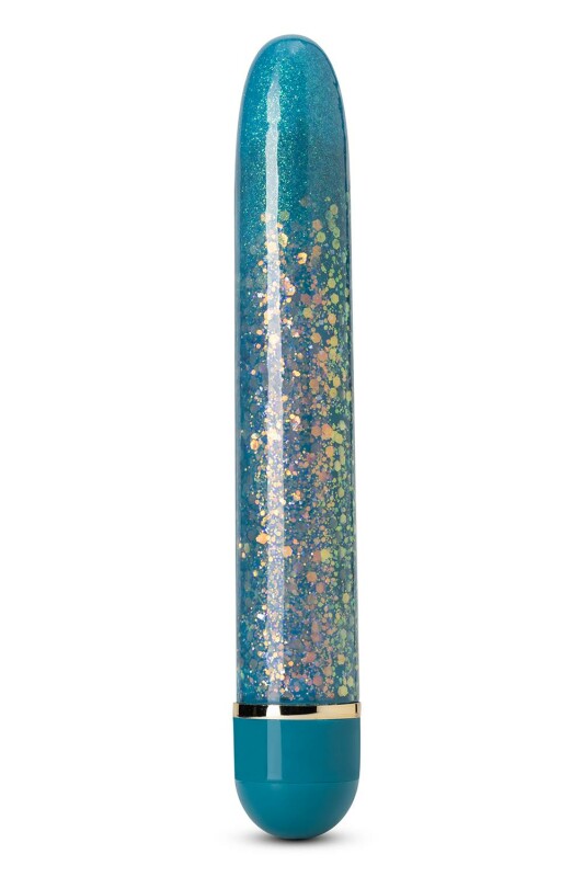 Вібратор з блискітками Blush Etherial Periwinkle, блакитний, 17.7 х 2.5 см