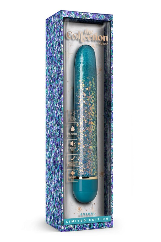 Вібратор з блискітками Blush Etherial Periwinkle, блакитний, 17.7 х 2.5 см - Изображение 1