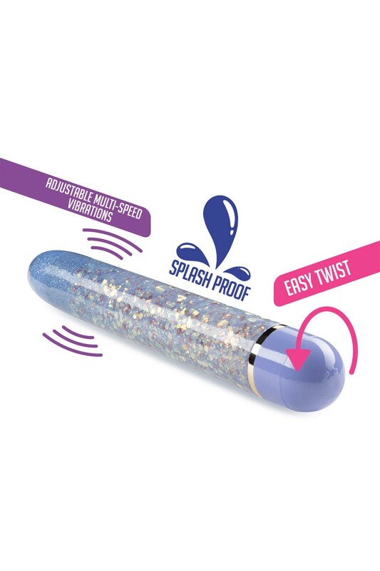 Вібратор з блискітками Blush Etherial Periwinkle, фіолетовий, 17.7 х 2.5 см - Зображення 3