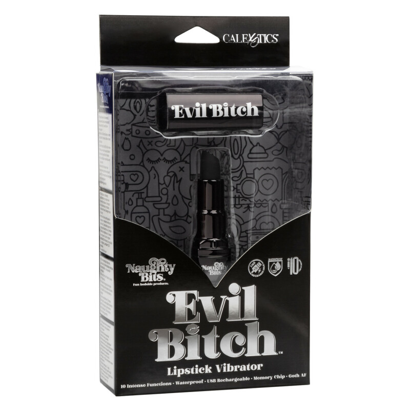 Вібратор-помада California Exotics Evil Bitch, чорний, 7.5 см х 1.25 см - Изображение 9