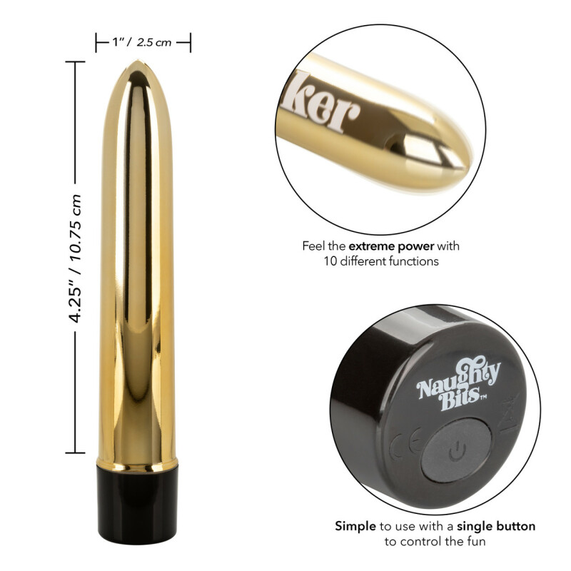 Вібратор нереалістичний California Exotic Novelties золотий, 10.7 х 2.5 см - Зображення 7