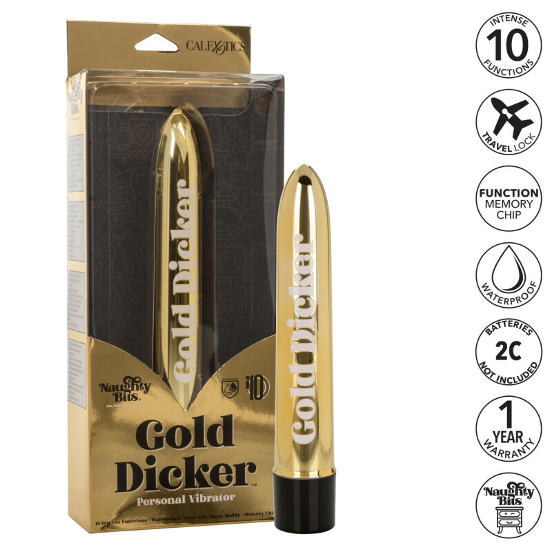Вібратор нереалістичний California Exotic Novelties золотий, 10.7 х 2.5 см - Зображення 9