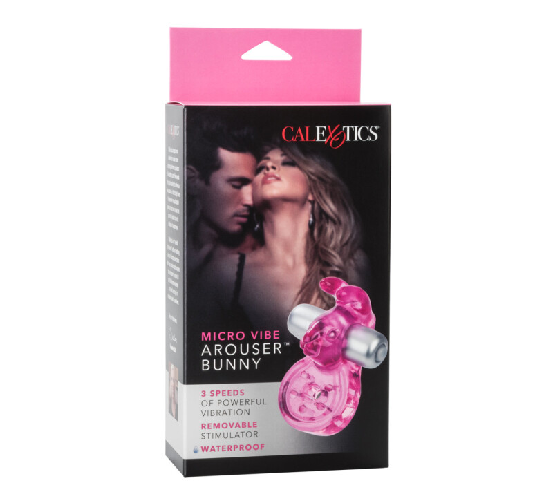 Еркційне вібро-кільце з кроликом California Exotic Novelties рожеве, 6.2 х 3.7 см - Зображення 1