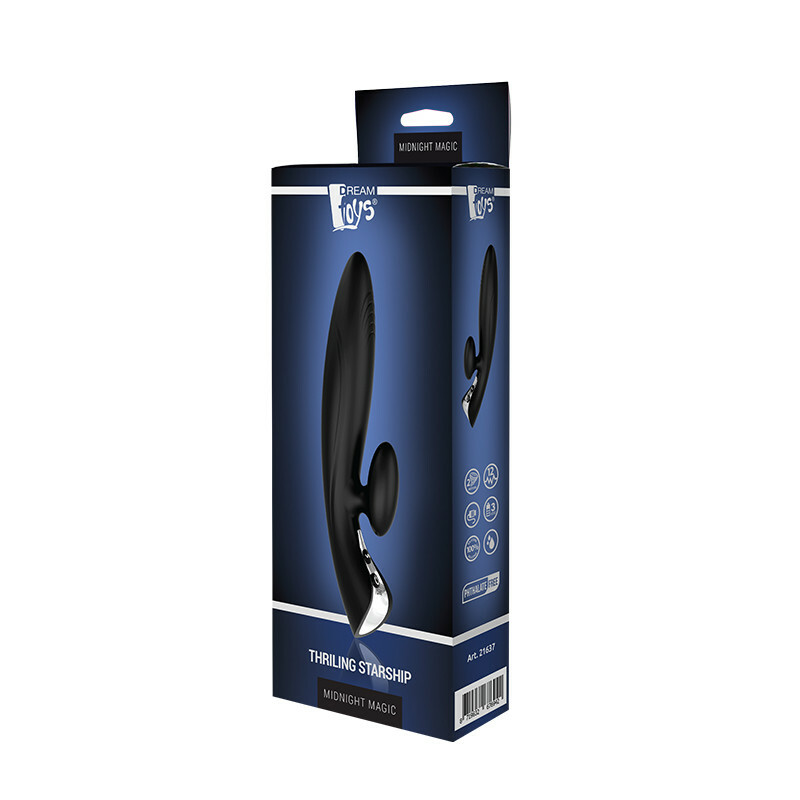 Вібратор-кролик DreamToys, чорний, 20 х 3.4 см - Изображение 1