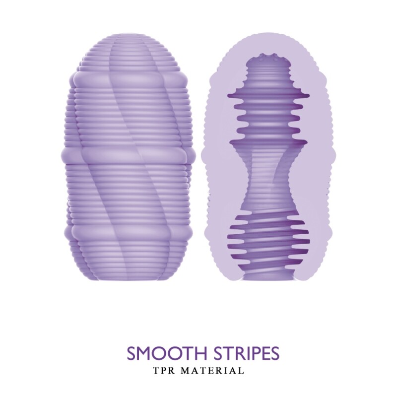 Мінімастурбатор Pretty Love Smooth Stripes Cupid X Egg, фіолетовий, 10 х 5.6 см - Зображення 2
