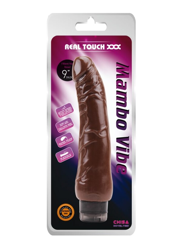 Вібратор реалістичний Chisa Real Touch XXX Mambo Vibe коричневий, 22.5 х 3.4 см - Изображение 3