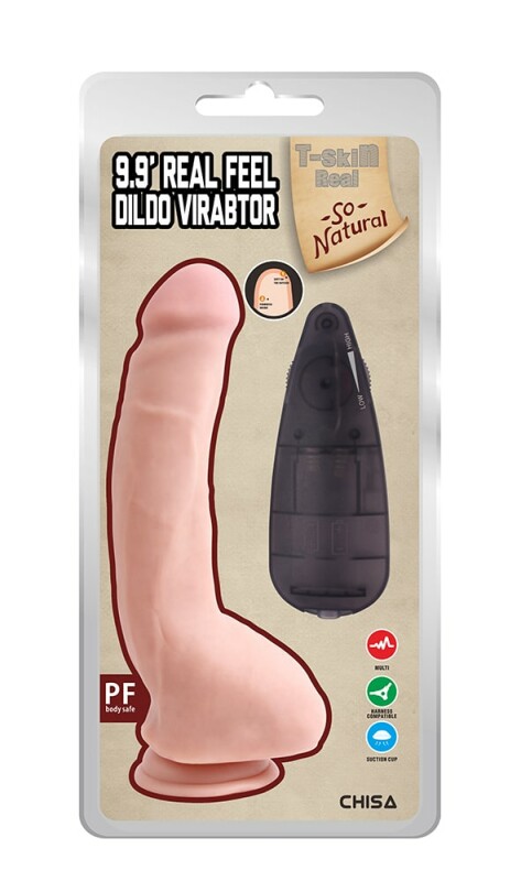 Вібратор реалістичний на присосці Chisa Real Feel 9.9 inch з дротовим пультом, бежевий, 23.5 х 4.2 см - Изображение 1