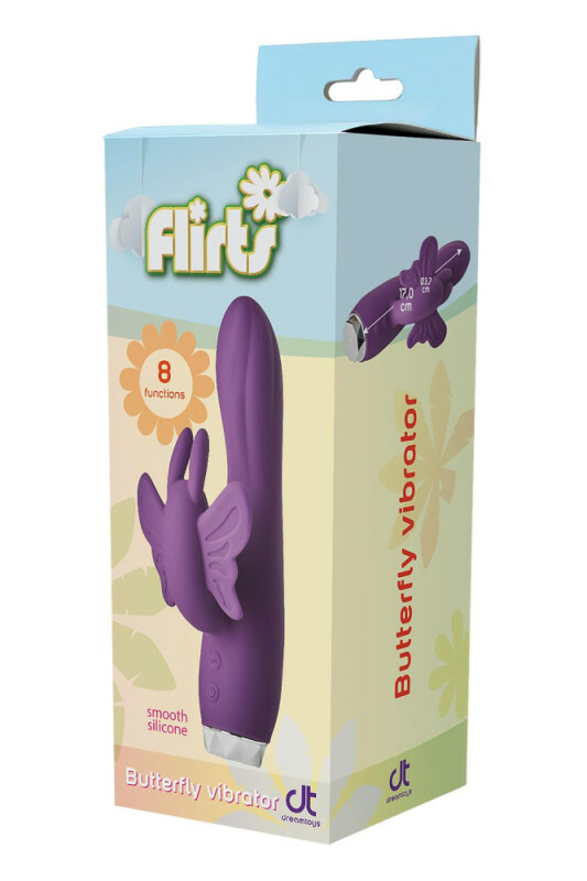 Вібратор-кролик Dream Toys FlirtsButterfly, фіолетовий, 17 х 3 см - Зображення 1