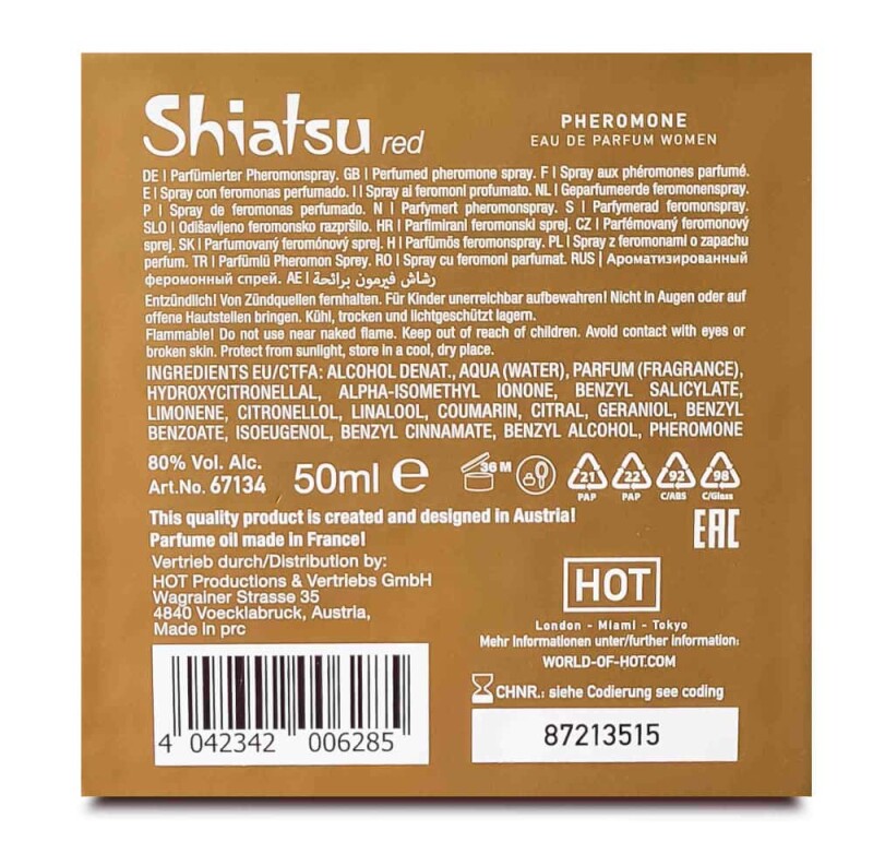 Парфуми з феромонами жіночі HOT Shiatsu Red, 50 мл - Зображення 7